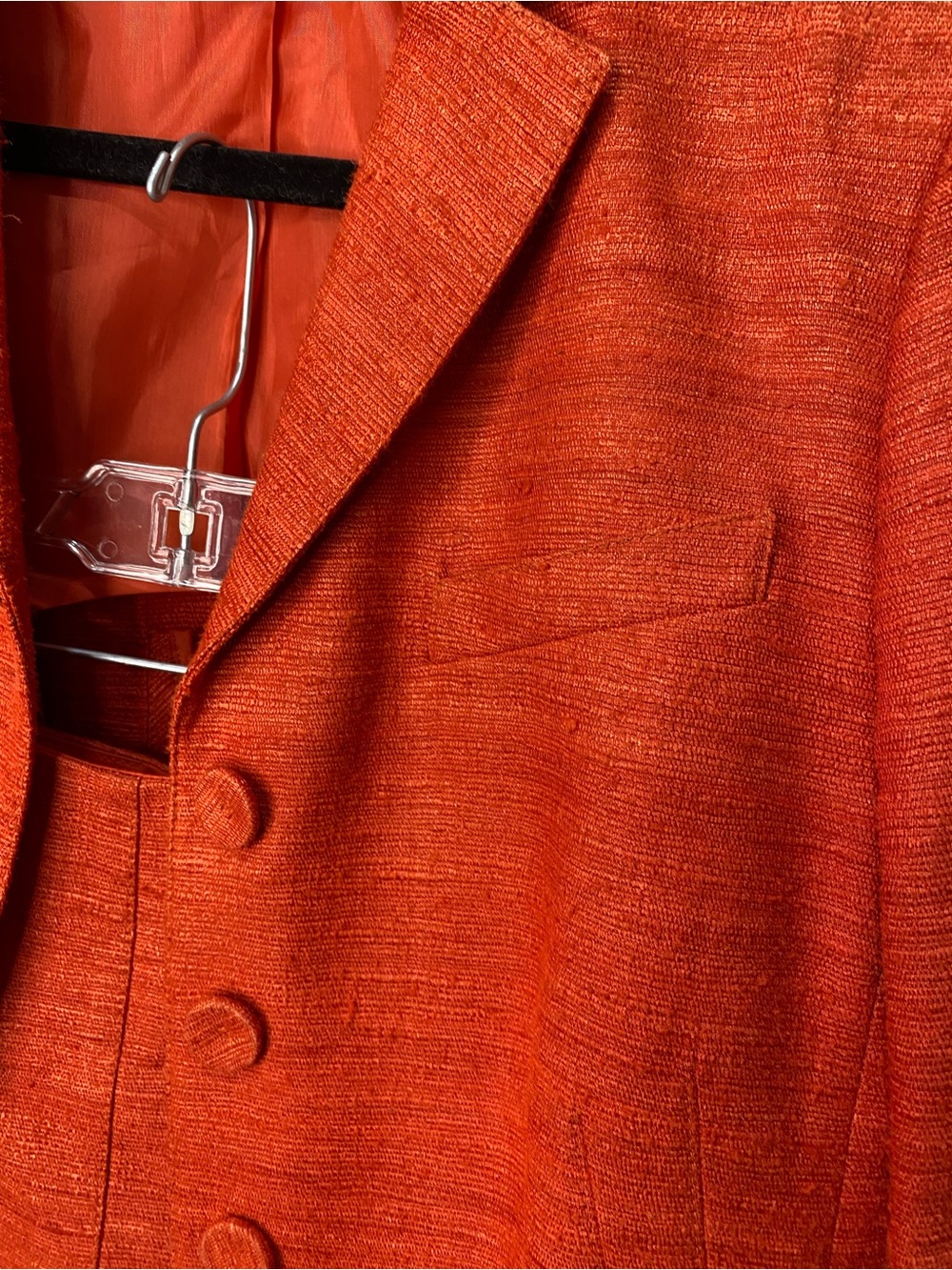 Akris Punto Saks Fifth Avenue Vibrant Orange Women's Blazer and Skirt Set - Picture 4 of 11